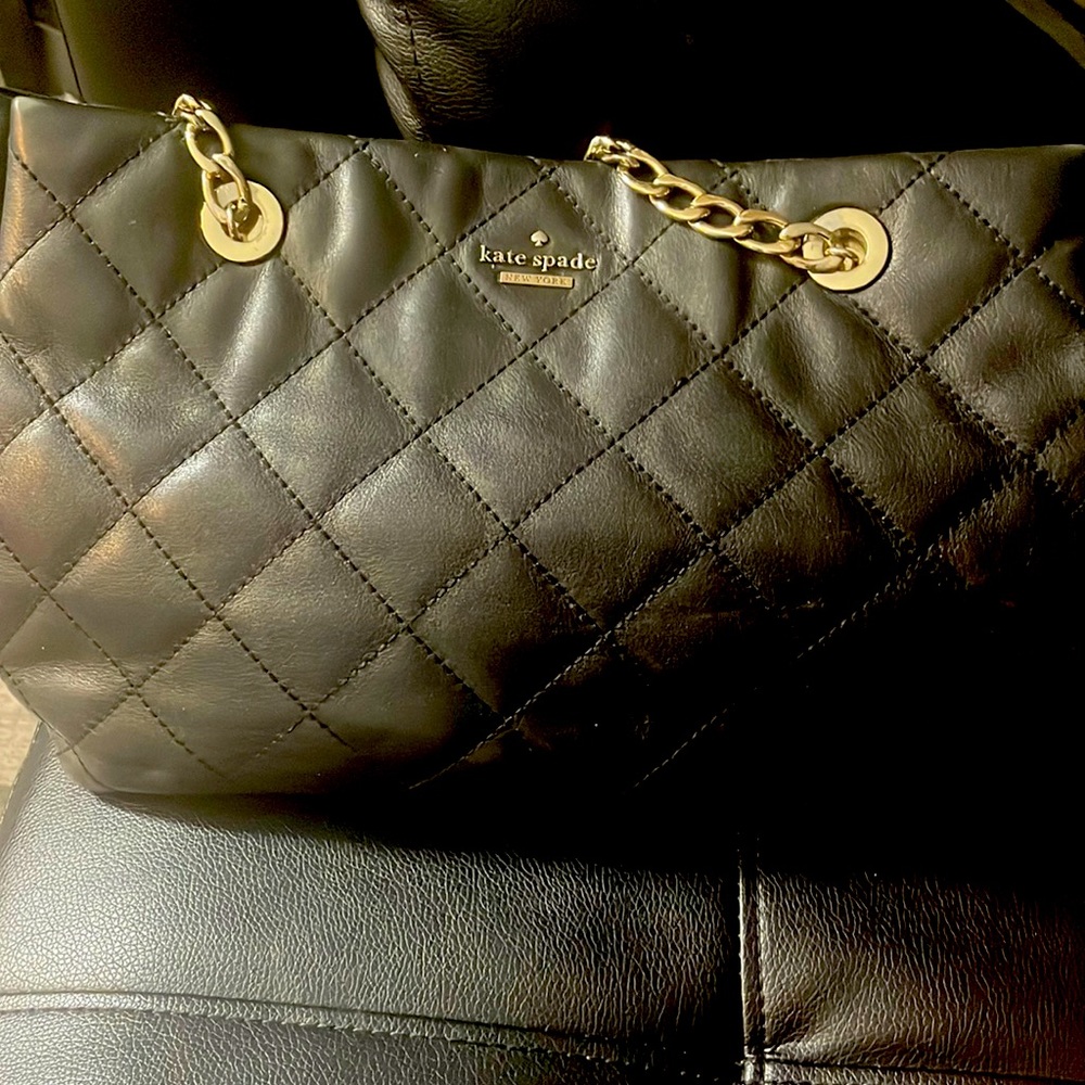 Black and gold hardware Kate spade shoulder bag